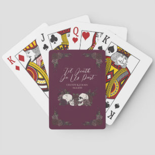 Jeu De Cartes Crâne floral gothique de Bourgogne
