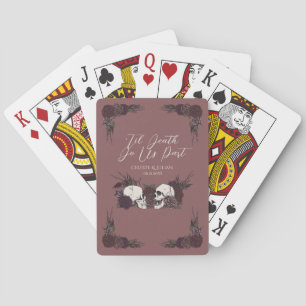 Jeu De Cartes Crâne floral mauve gothique