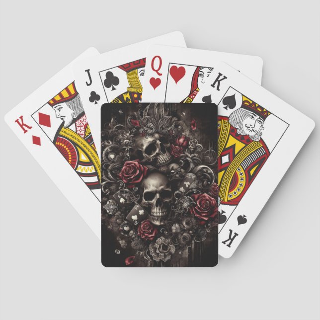Jeu De Cartes Crâne gothique (dos)