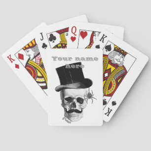 Jeu De Cartes Crâne gothique Steampunk et chapeau supérieur
