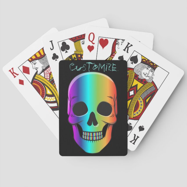 Jeu De Cartes Crâne humain psychédélique Thunder_Cove (dos)