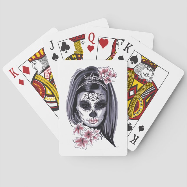 Jeu De Cartes Crâne Lady (dos)