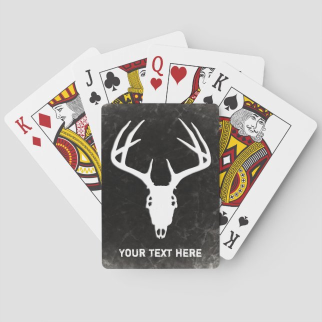 Jeu De Cartes Crâne personnalisé de chasse aux cerfs (dos)