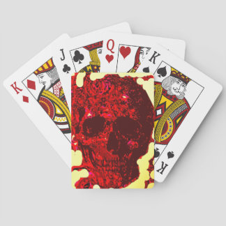 Jeu De Cartes Crâne rouge sang sculpté -