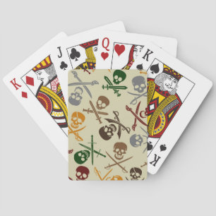 Jeu De Cartes Crânes de pirates avec épées croisées