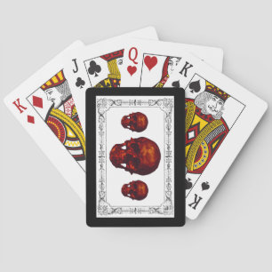 Jeu De Cartes Crânes rouges gothiques