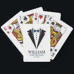 Jeu De Cartes Cravate Blue Bow "Groomsman" Tuxedo<br><div class="desc">Cadeaux personnalisés pour votre mariage.</div>