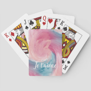 Jeu De Cartes Cravate-teinture rose et bleu Peinture d'aquarelle