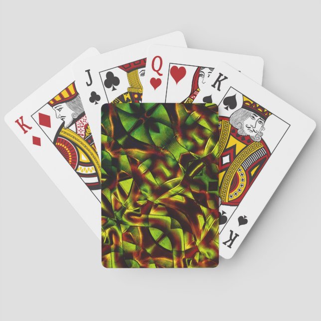 Jeu De Cartes Cravates déformés de rubans verts brûlés (dos)