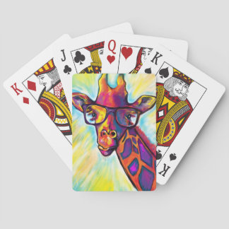 Jeu De Cartes Crazy Giraffe Man Jouant Des Cartes