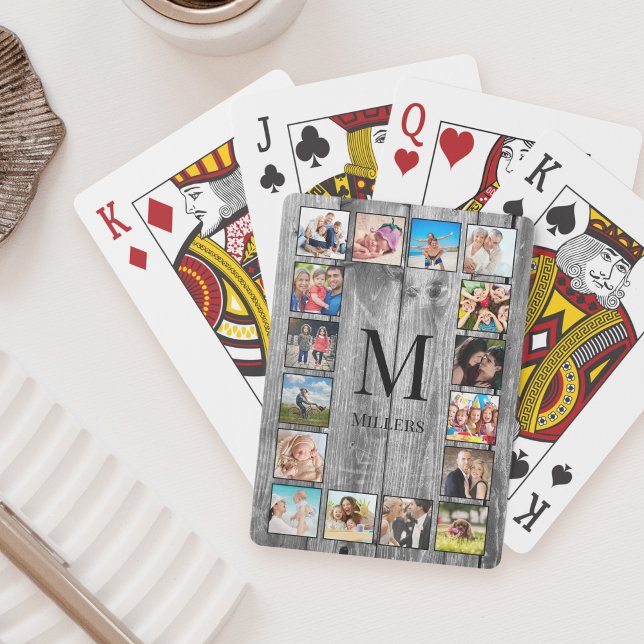 Jeu De Cartes Create Your Custom Photo Collage Rustic Farmhouse (Créateur téléchargé)