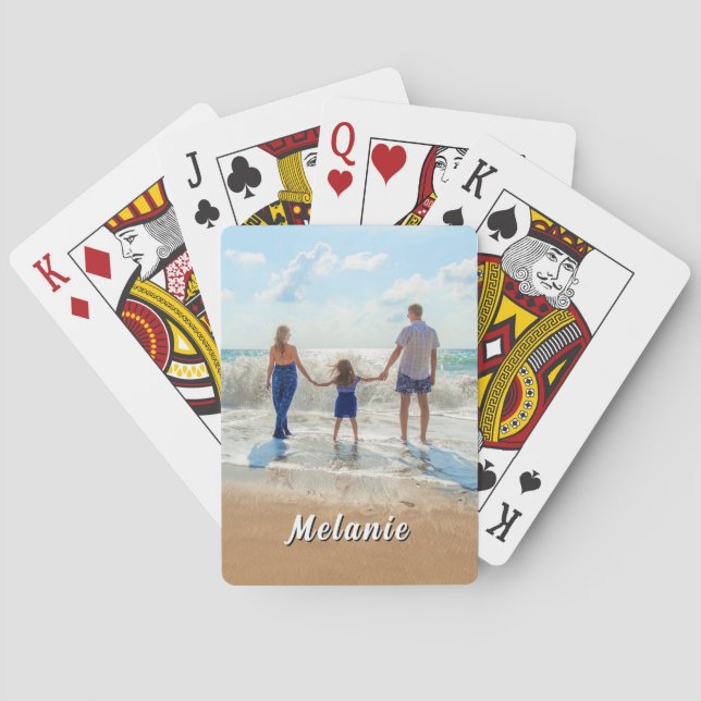 Jeu De Cartes Create Your Photo Playing Cards Personalized Name (dos)