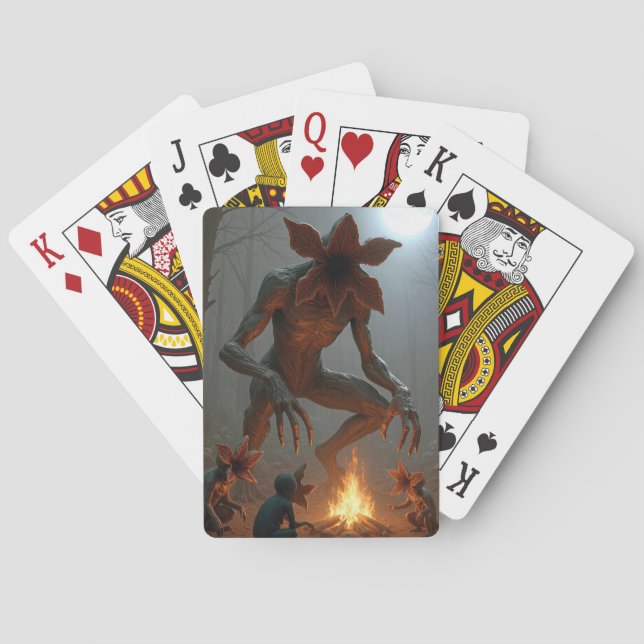 Jeu De Cartes Créatures Démogorgon autour d'un feu de camp (dos)