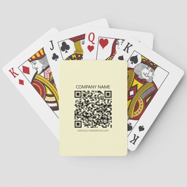 Jeu De Cartes Créer un code QR | Jaune pâle (dos)