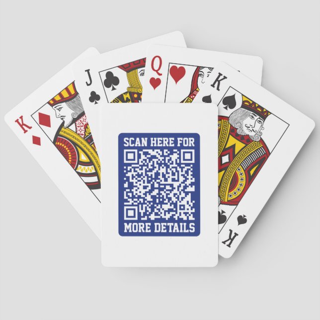 Jeu De Cartes Créer un code QR scannable | Bleu marine (modifiab (dos)
