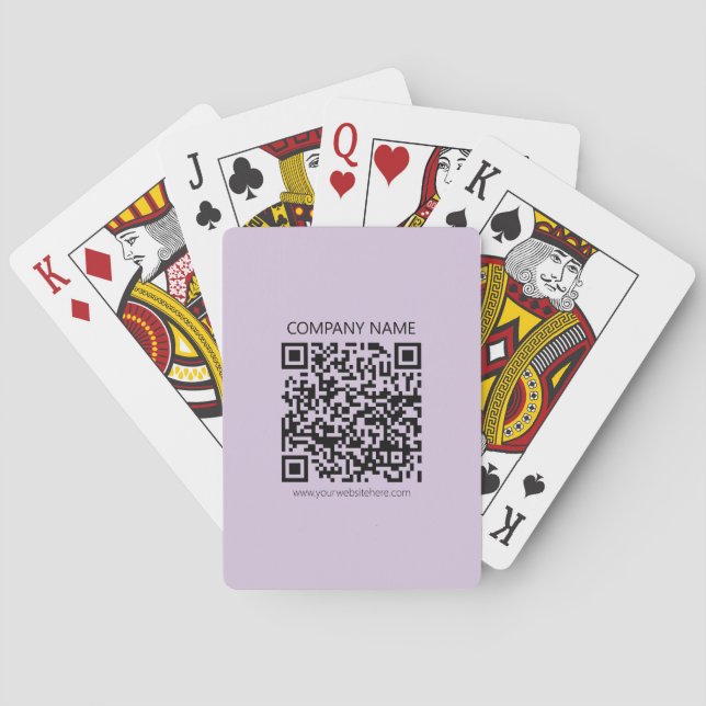 Jeu De Cartes Créer un code QR | Violet lavande pâle (dos)