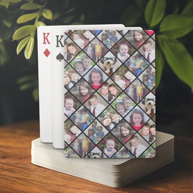 Jeu De Cartes Créer un collage photo personnalisé avec 12 photos (Custom Poker Playing Cards)