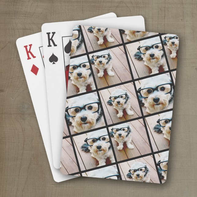 Jeu De Cartes Créer un collage photo personnalisé avec 4 photos (Personalized playing cards with a fun area to add photos)