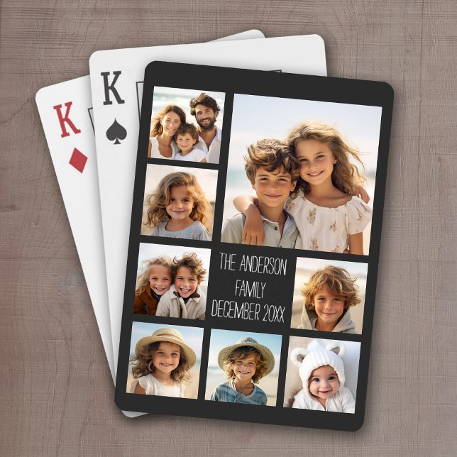Jeu De Cartes Créer un collage photo personnalisé avec 8 photos (Add 8 photos to personalize a set of playing cards. Make a great gift for friends and family.)