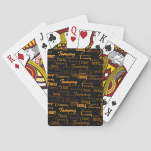 Jeu De Cartes Créer un motif de typographie de nom brun-orange