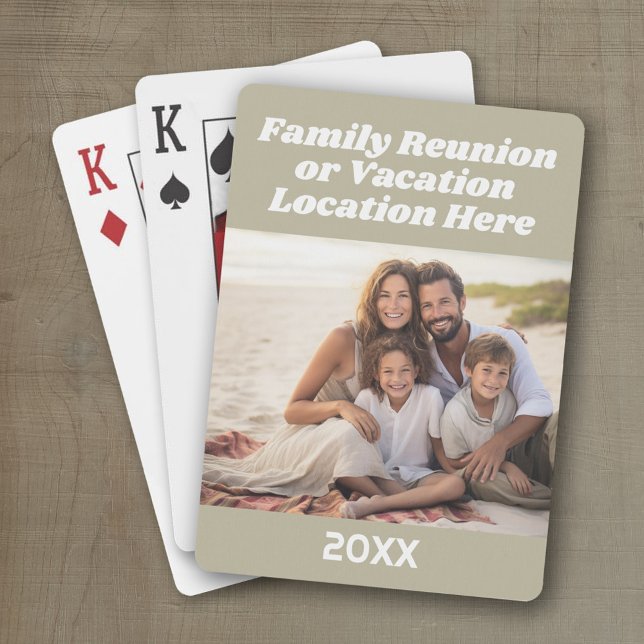 Jeu De Cartes Créer un souvenir de vacances avec photo et texte (Personalized playing cards - family reunion or vacation keepsake)