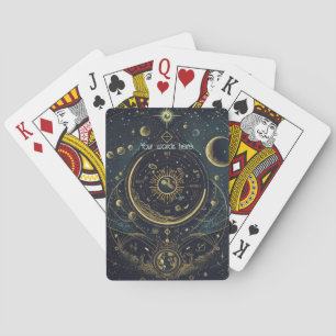 Jeu De Cartes Créez vos propres cartes Ciel Céleste Bleu & Or