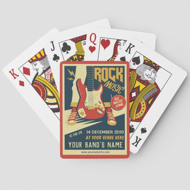 Jeu De Cartes Créez vos propres cartes de musique Retro Rock (dos)