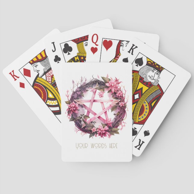 Jeu De Cartes Créez vos propres fleurs rose Pentacle (dos)