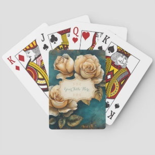 Jeu De Cartes Créez vos propres roses florales sarcelle et jaune