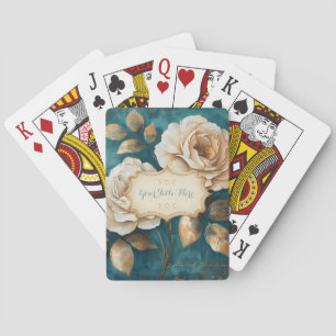 Jeu De Cartes Créez vos propres roses florales sarcelle et pêche