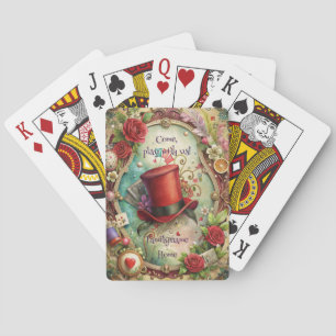Jeu De Cartes Créez Votre Chapeau Haut de Forme Rouge Fantaisist