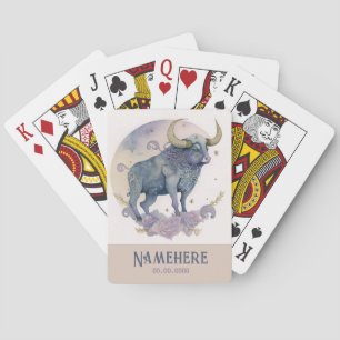 Jeu De Cartes Créez votre propre Aquarelle violette Taurus Zodia