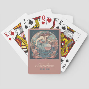 Jeu De Cartes Créez votre propre Art Nouveau Aquarius Zodiac