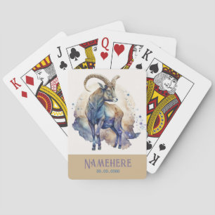 Jeu De Cartes Créez votre propre Capricorne Mystique Or & Bleu