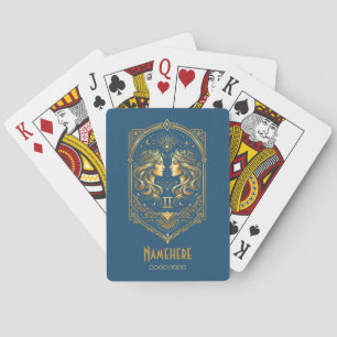 Jeu De Cartes Créez Votre Propre Élégant Gémeaux Art Déco en Or