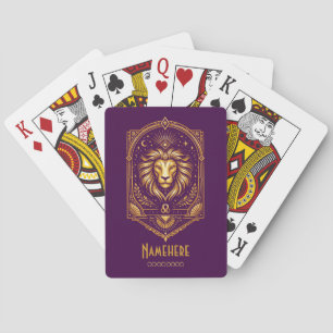 Jeu De Cartes Créez Votre Propre Élégant Lion Art Déco en Or