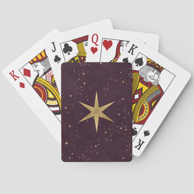 Jeu De Cartes Créez Votre Propre Étoile À Six Branches Or Vin (dos)