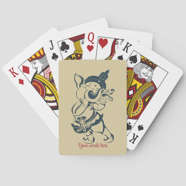 Jeu De Cartes Créez votre propre fluide Ganesh Vert et Or (dos)