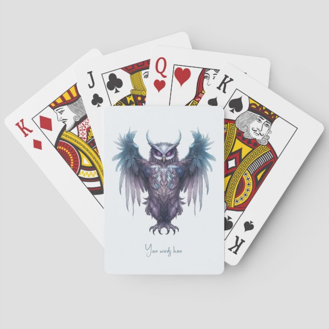 Jeu De Cartes Créez votre propre hibou mauve mystique (dos)