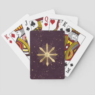 Jeu De Cartes Créez Votre Propre Mandala de Fleurs Or et Vin