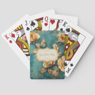 Jeu De Cartes Créez Votre Propre Rose En Spray Sarcelle Et Dorée