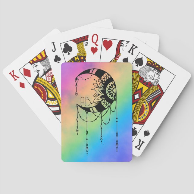Jeu De Cartes Créez votre propre silhouette de lune Boho (dos)