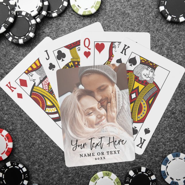 Jeu De Cartes Créez votre propre texte de photo de script (Create Your Own Script Text Photo Poker Cards )