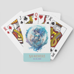 Jeu De Cartes Créez votre propre Verseau zodiacal violet et bleu