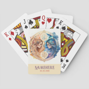 Jeu De Cartes Créez votre propre Zodiac Gemini Mystique Or & Ble