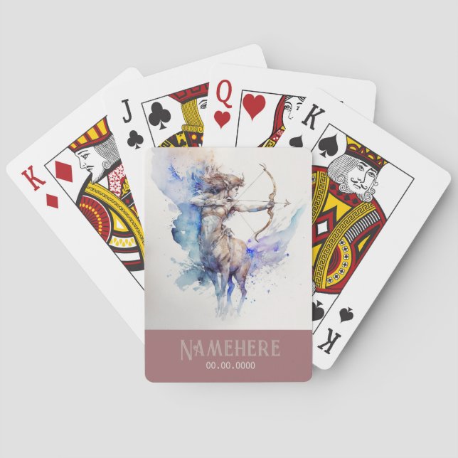Jeu De Cartes Créez votre propre Zodiac Gold & Blue Sagittarius (dos)