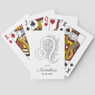 Jeu De Cartes Créez votre propre Zodiac Leo noir & blanc élégant