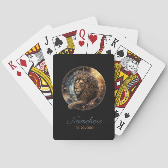 Jeu De Cartes Créez votre propre zodiaque de Leo céleste (dos)