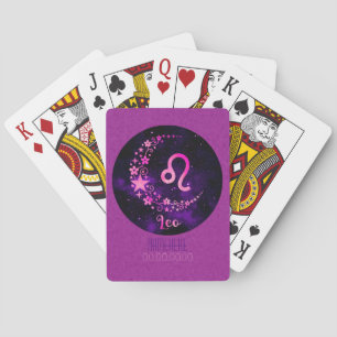 Jeu De Cartes Créez votre propre zodiaque de Leo céleste violet