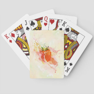 Jeu De Cartes Crème de fraise Splash ! Aquarelle